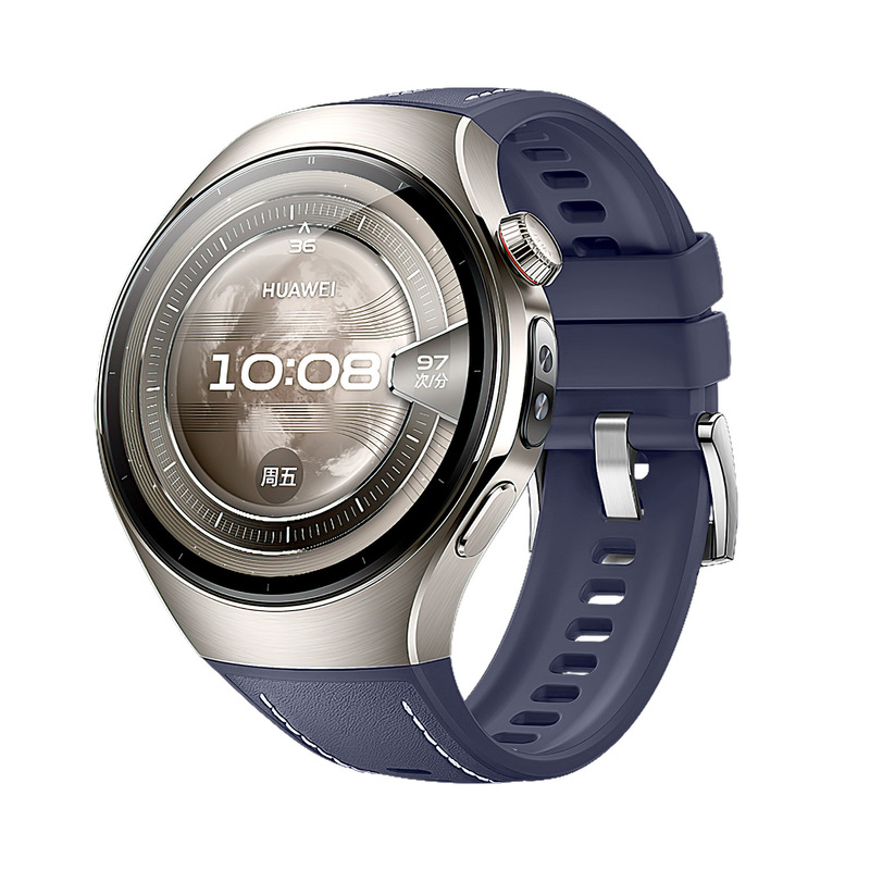 新モデル Huawei 社 watch5 時計ストラップ通気性シリコンプレーンレザー複合ピンバックル 42 本物の牛革 46 ミリメートル|undefined