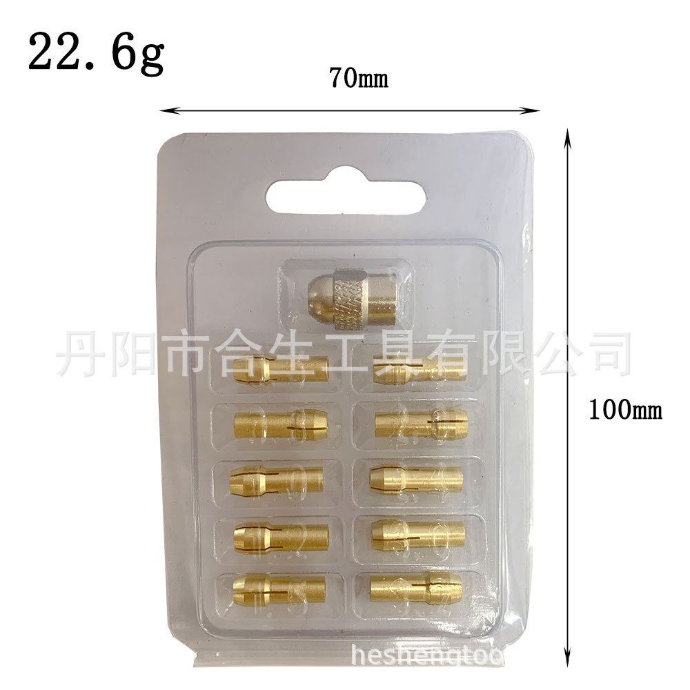 Transfronteriza 11 Unid latón Chuck plata tuerca eléctrica de molienda clip de taladro mini taladro Chuck accesorios de fábrica al por mayor