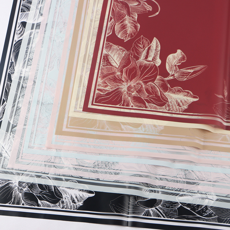 Película de gelatina de Mulan al por mayor Papel de embalaje de flores impermeable Ramo de flores Material de embalaje de regalo Papel Florería Papel de flores