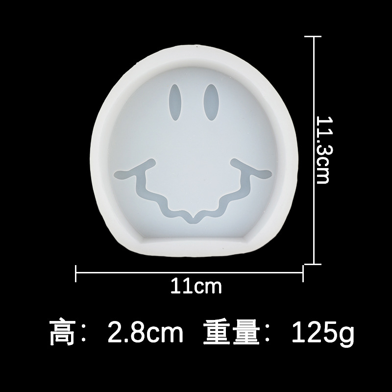 Smiley jabón redondo aromaterapia vela molde de yeso DIY hecho a mano fondant pastel chocolate mousse Silicona