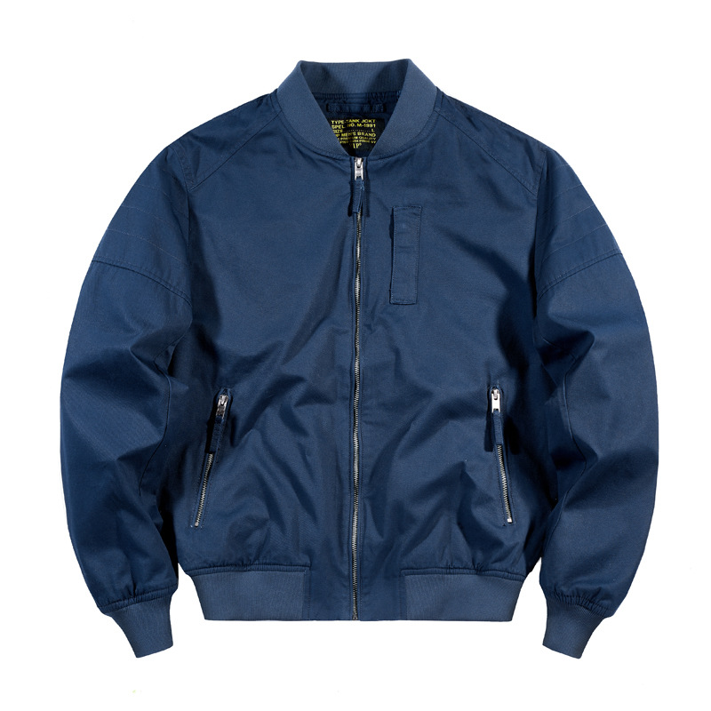 Cross-Border hombres nueva chaqueta de primavera y otoño chaqueta de piloto hombres más tamaño chaqueta de uniforme de béisbol puro algodón lavado