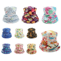 Summer ice silk children's neck scarf for outdoor sports with digital printing cartoon cycling sunscreen mask multifunctional magic headscarf