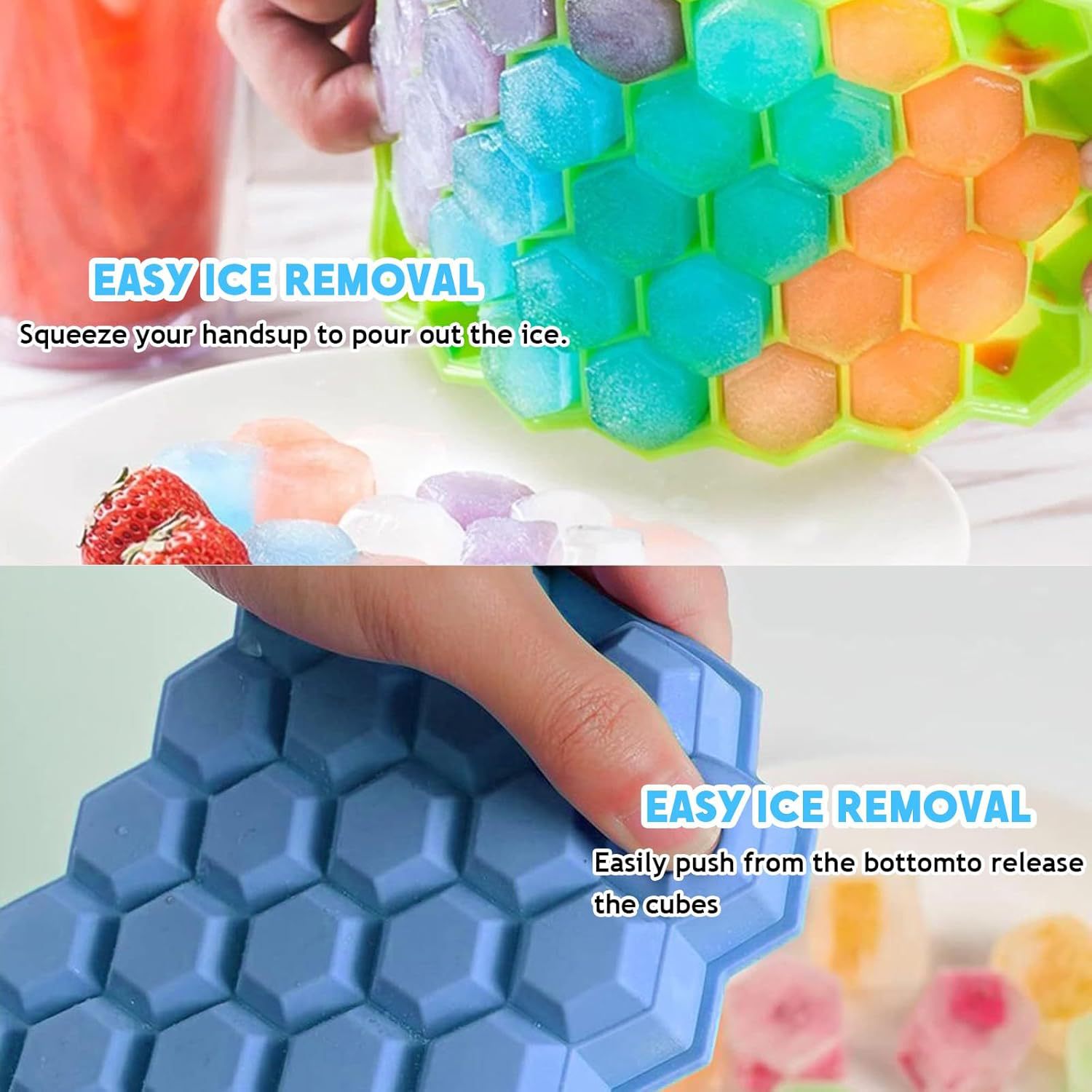 37 rejilla de hielo de panal personalizada molde de hielo de diamante bebida de té de leche rejilla de hielo casera rejilla de hielo de panal DIY