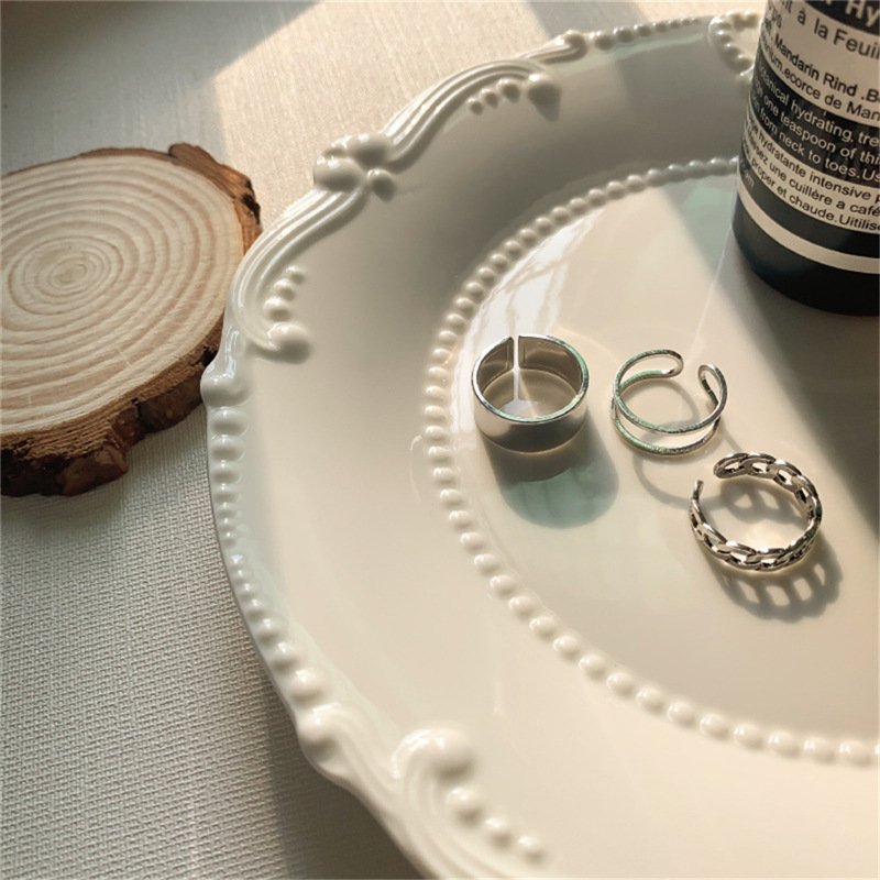 Minimalist Ring Set For Couple Designer Rings Three Piece Style_voghion.com