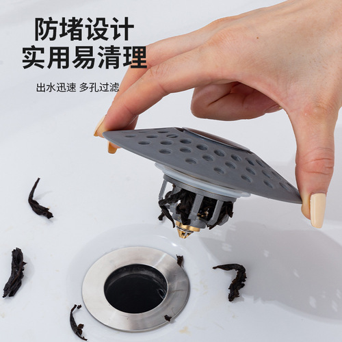 Bathtub drainer copper bathtub bounce core foot-operated shower room drainer wooden bucket valve drainage accessories