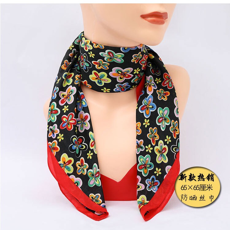 New Chiffon Four Seasons Flower Small Silk Scarf Women's Cute Fresh Sweet Dance Small Square Scarf Quick-Drying Sunshade and Dustproof New Chiffon Four Seasons Flower Small Silk Scarf Women's Cute Fresh Sweet Dance Small Square Scarf Quick-Drying Sunshade and Dustproof