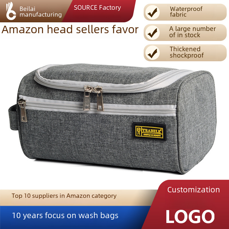 Hook waterproof cosmetic bag Amazon portable hook hanging toilet bag cross-border travel wash bag wash bag
