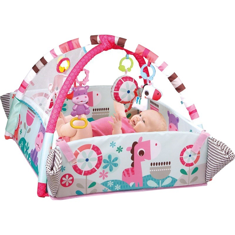 Cinco en uno música de rastreo juego Mat multifuncional educación temprana educación fitness rack bebé juguete bola piscina gateando mat