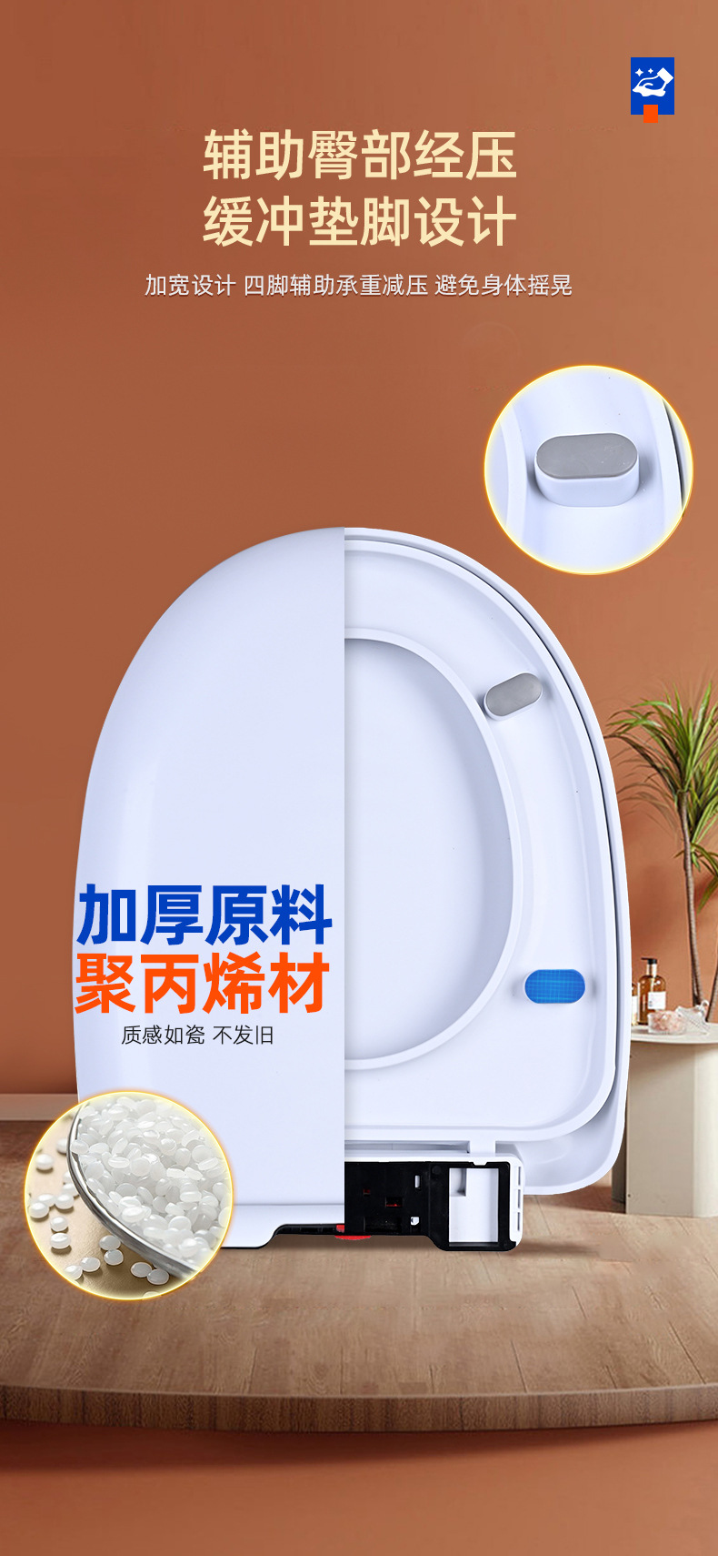 The manufacturer's upper and lower installation toilet seat covers, quick-release toilet seat covers for bathrooms, thickened slow-lowering toilet seat covers undefined