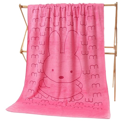 Extra thick microfiber bath towel household cartoon printed bath wrap soft water absorbent quick dry beach towel wholesale