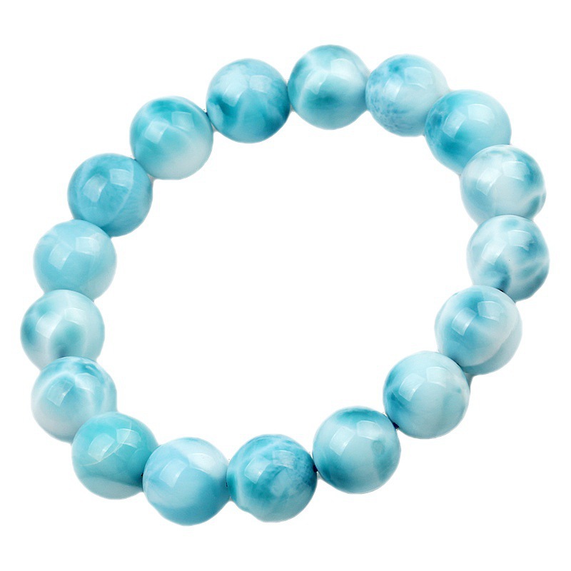 ドニーガ海紋石ブレスレットラリマー火山藍亀背紋玉化手串天然水晶手串女男