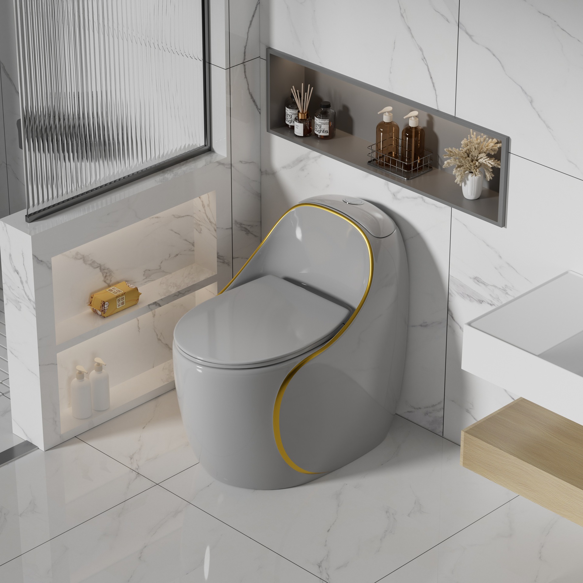 Inodoro creativo, inodoro para el hogar, personalidad, cerámica de color en forma de huevo, bombeo de agua, proyecto de hotel al por mayor