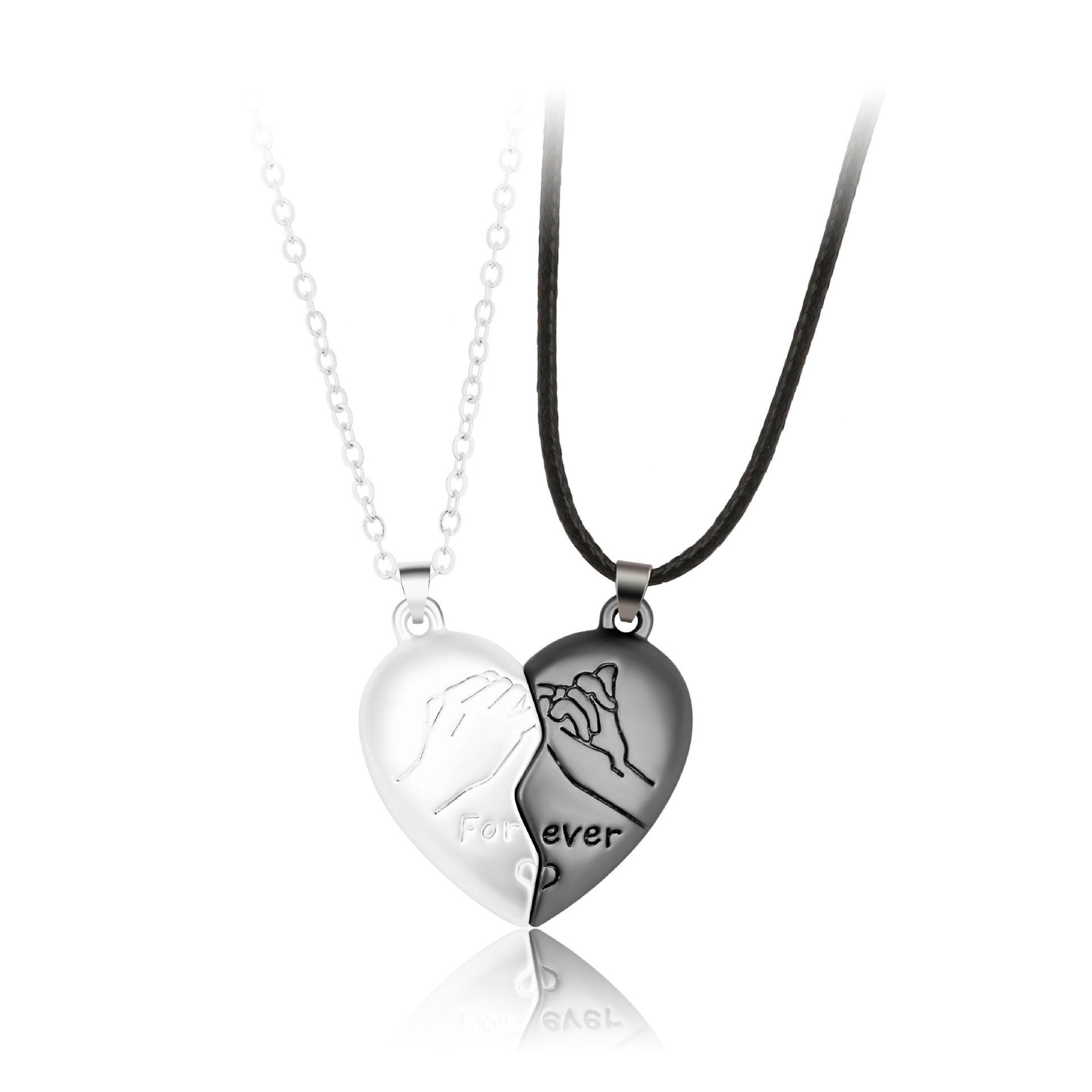 Alloy Material Simple Style Streetwear Heart Shape Alloy Plating Valentine's Day Couple Pendant Necklace