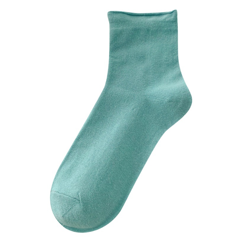 Suxinaimin calcetines de verano de las mujeres color caramelo curling media pantorrilla calcetines de algodón INS de moda japonés lindo pila Calcetines