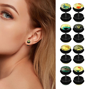Cross-border e-commerce hot mining European and American new acrylic auricle cute cartoon ear bone nail body piercing jewelry