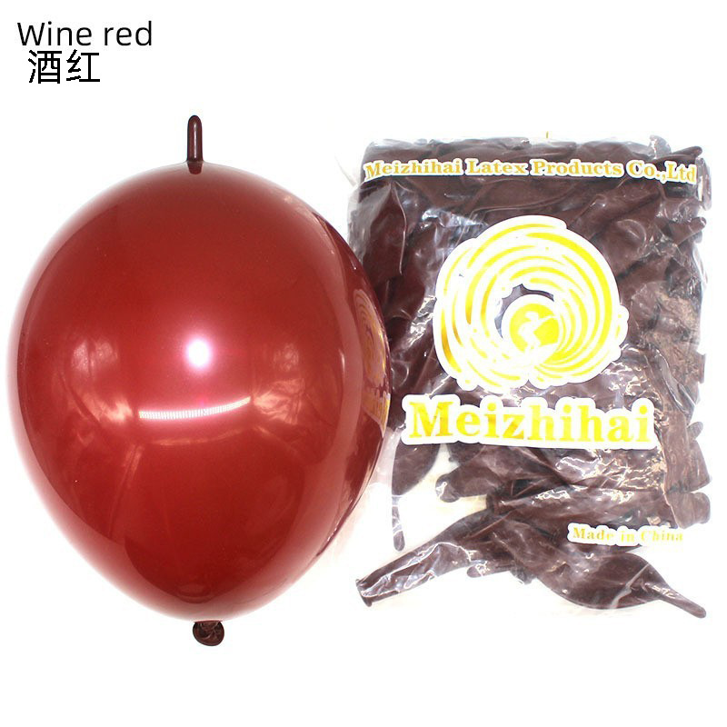 Macaron cola globo al por mayor globo de boda amor forma cadena cinturón decorativo aguja cola globo Día de San Valentín