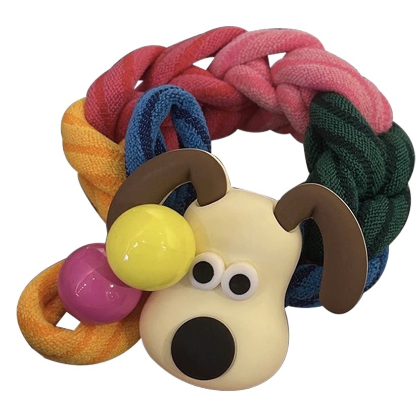 Diadema de perro lindo para niños 2023 Nueva banda de pelo tejida para niña tocado cuerda de pelo de cola de caballo duradera grande para niña