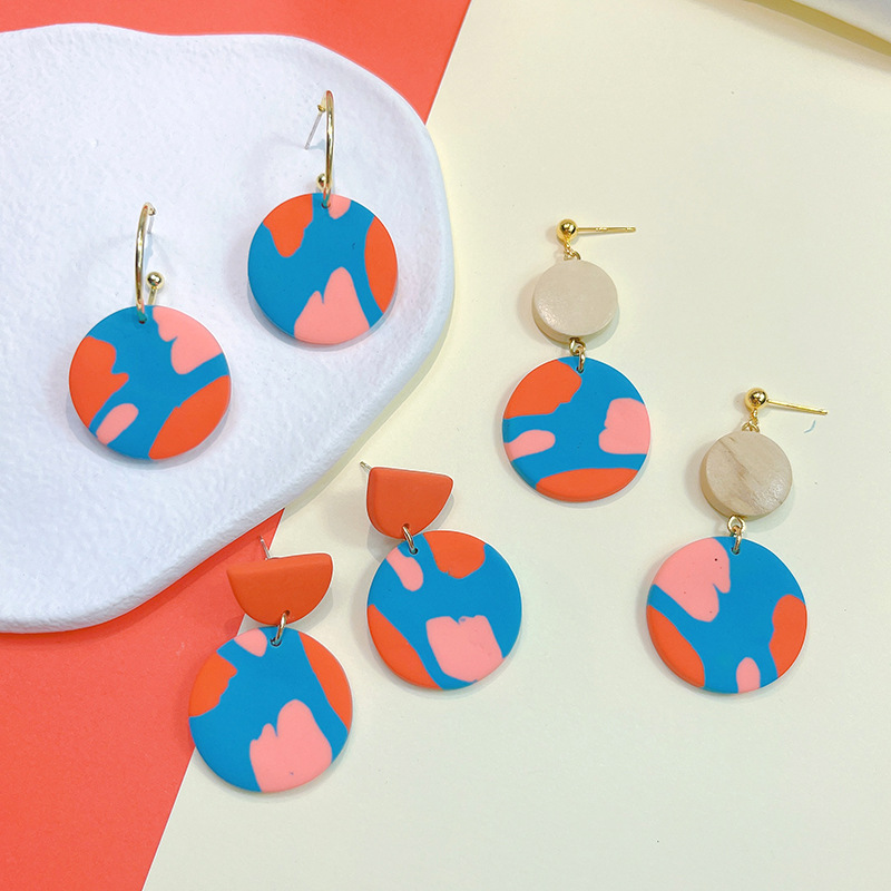 1 Pair Fashion Round Soft Clay Women's Drop Earrings display picture 1