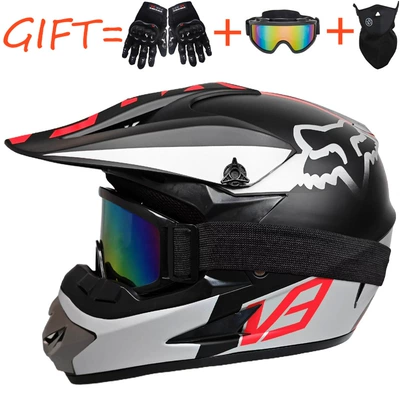 Motosiklet kaskı (dəbilqə) – Beach Bike Helmets, Youth Mountain - silver-fox-goggles-gloves-and-face-shield-set-s