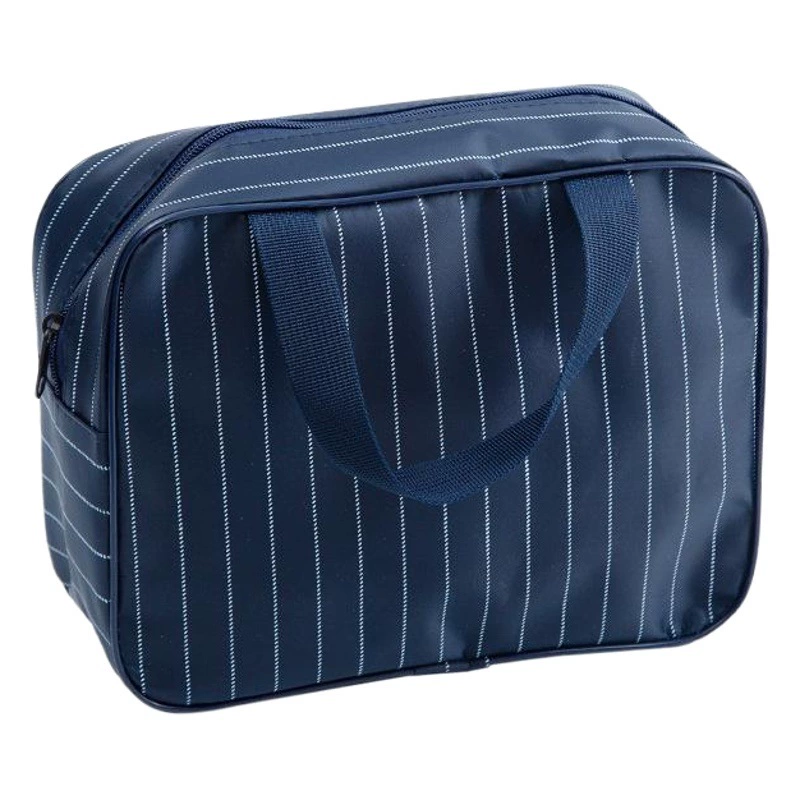 Новая косметичка Удобная дорожная сумка для хранения полосатая портативная дорожная сумка для хранения с логотипом умывальник оптом