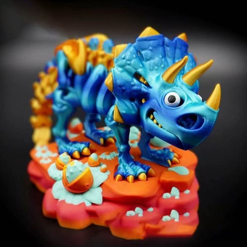 3D打印三角恐龙夜光儿童创意玩具关节可动鱼缸造景手办摆摊爆|undefined