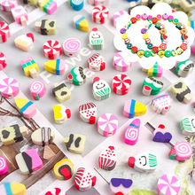 雅乐朵软陶切片10MM穿孔切片串珠装饰配件手链穿珠训练直孔软陶片