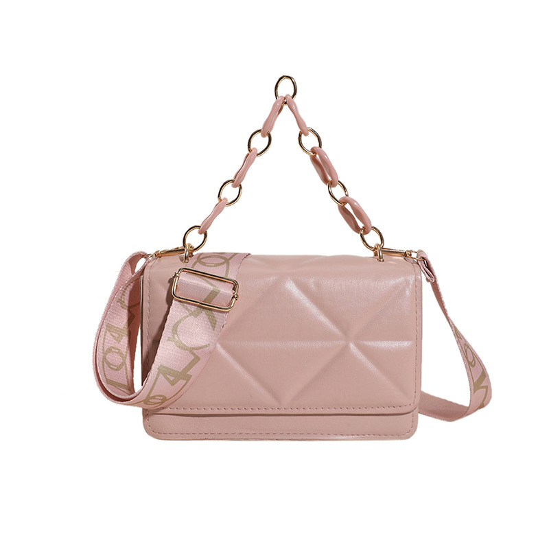 Bolso de mano de cadena moderno y a la moda para mujer 2024 nuevo bolso cuadrado pequeño acolchado de nicho texturizado bolso bandolera de un solo hombro