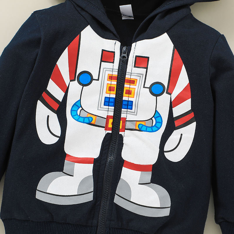 Casual Children's Hooded Cartoon Coat Zipper Jacket Wholesale Nihaojewelry display picture 6