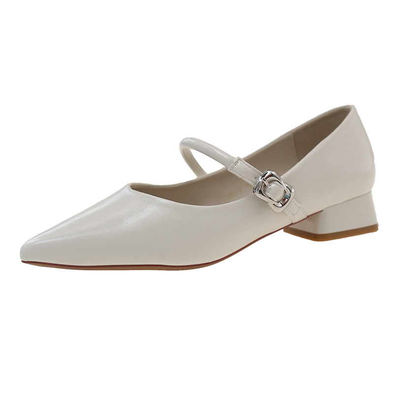 Neue rote Mary Jane Schuhe für Damen, Frühjahr/Herbst 2025, Blockabsatz, französischer Stil, vielseitig, hochwertig, spitze Zehenpartie_voghion.com
