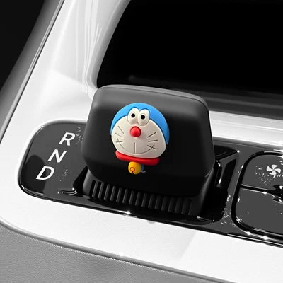 Console Gear Button Cute: Car interior film - star-wish-mysterious-black-big-head-doraemon-handlebar-cover