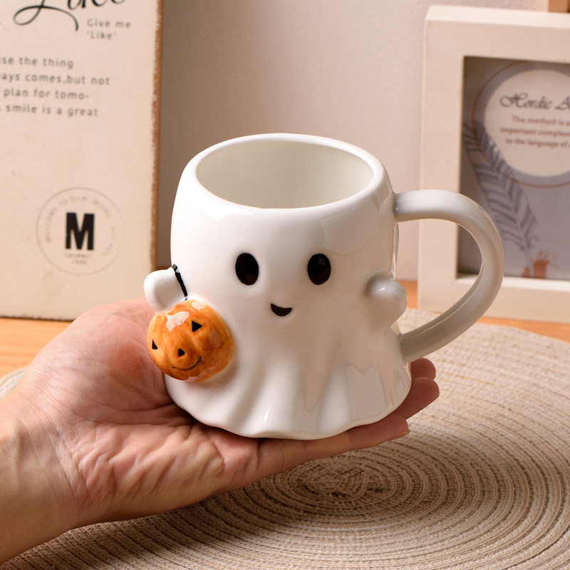 カボチャゴーストハロウィンウォーターカップマジックファントムエルフマグクリエイティブコーヒーカップ奇妙なカップルカップ|undefined