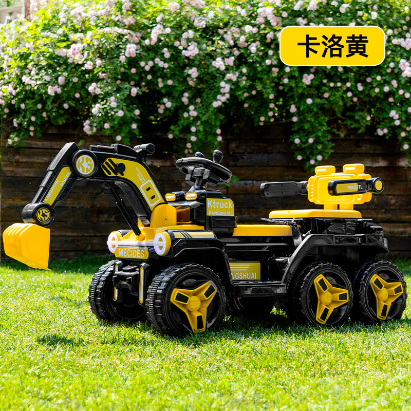 批发宝宝双人电动充电遥控大型挖土机玩具车工程车儿童电动挖掘机|undefined
