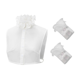 European Princess Style Flower Bud Stand Collar Shirt Detachable Fake Collar Women's Versatile Shirt Collar Sweater Decorative Bottoming Collar