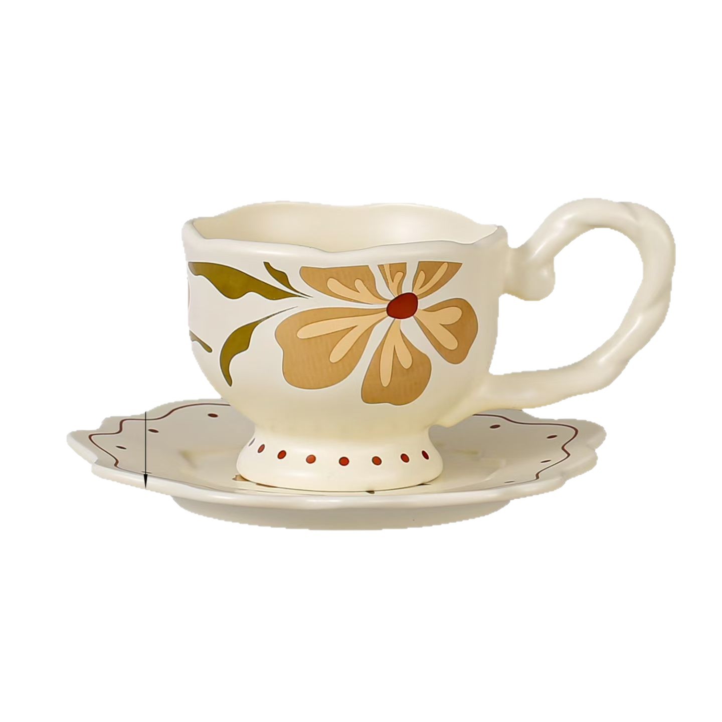 Tazas de cerámica retro creativas tazas de café personales tazas de agua para beber flores tazas de té de la tarde tazas de alto valor facial