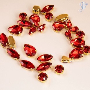 Glass Gold Base Marquise Claw Rhinestones for Clothing, Shoes, Bags, Crystal Rhinestone Accessories, Claw Rhinestones, Hand-Sewn Rhinestones