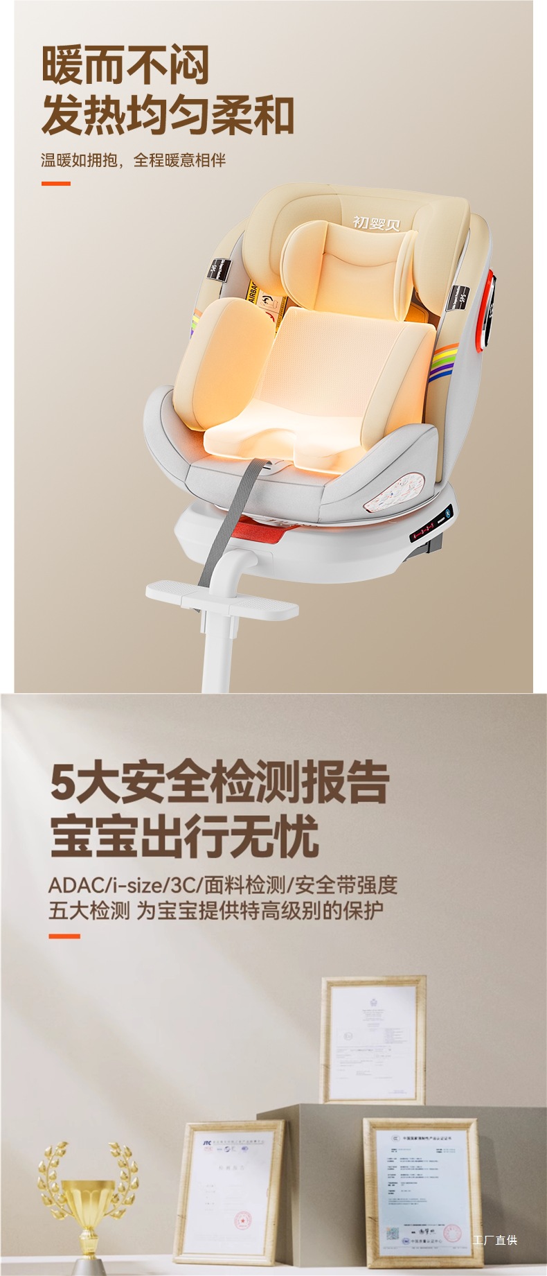 Chuyingbei Kids Safety Seat Car Baby Car 360 Rotating Seat 0-4 Years Old 12 Can Be Worn