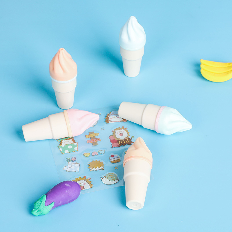 YS6090 helado de dibujos animados resaltar pluma estudiante escuela suministros marcador pluma con regalo DIY lindo pegatinas