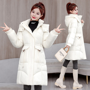 New Foreign Trade Winter Korean Version Women's Mid-Length down Cotton Coat, Slim and Stylish, Fashionable Winter Thick Cotton Jacket