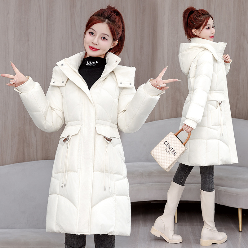 New Foreign Trade Winter Korean Version Women's Mid-Length down Cotton Coat, Slim and Stylish, Fashionable Winter Thick Cotton Jacket New Foreign Trade Winter Korean Version Women's Mid-Length down Cotton Coat, Slim and Stylish, Fashionable Winter Thick Cotton Jacket