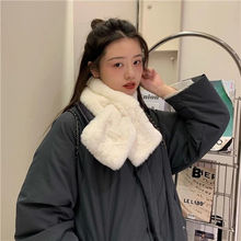 新款围脖女冬季加厚韩版保暖休闲纯色毛毛围巾小清新日系学生甜美