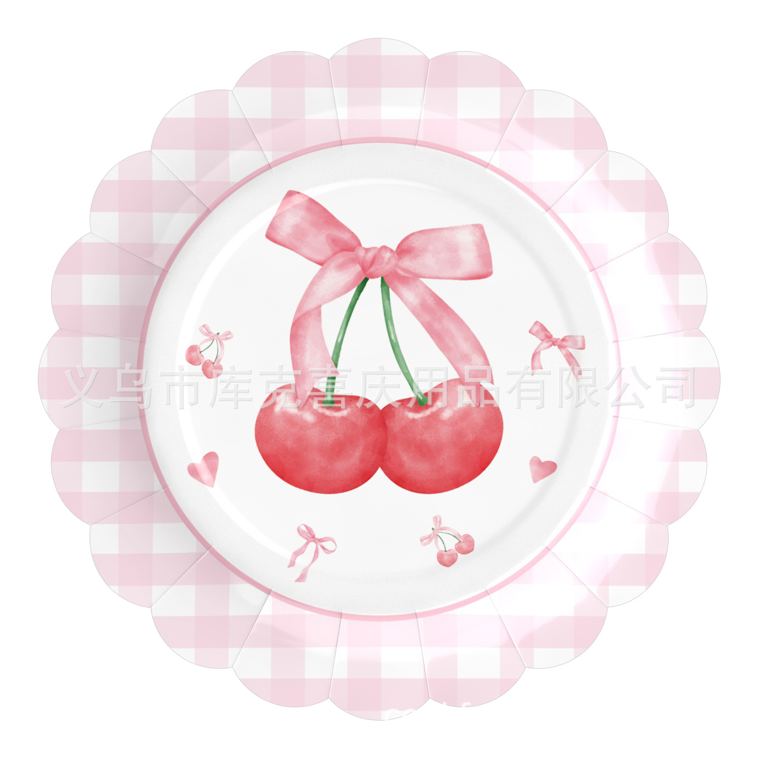 Nuevo arco de cereza tema decoración de fiesta de cumpleaños de niños bandeja de papel tazas de papel toallas de papel set de cubiertos