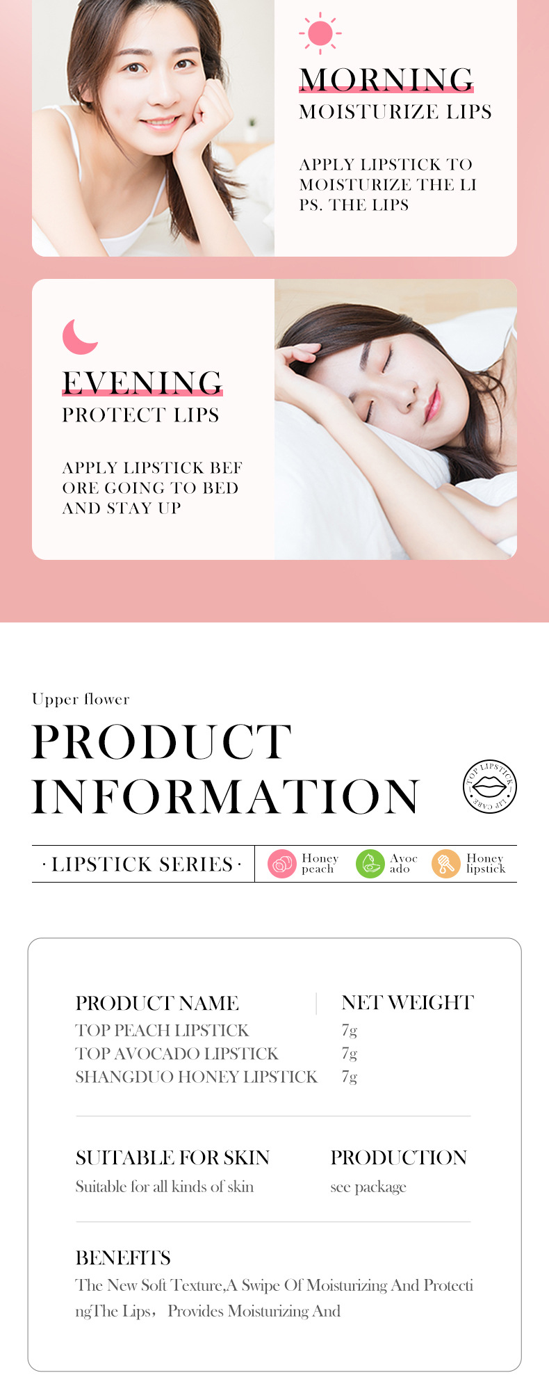 SADOER All Honey Autumn Winter lipstick Prevent Dry Cracks and Fade Lip Lines_voghion.com