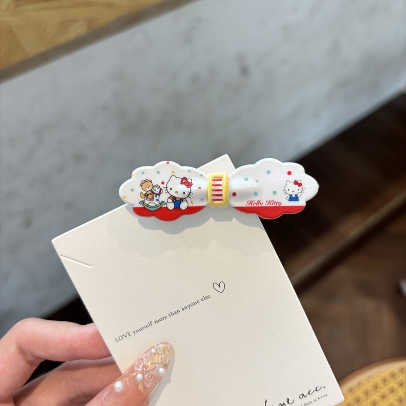 可爱小圆边猫蝴蝶结发夹卡通少女甜美碎发刘海夹网红ins风发卡|undefined