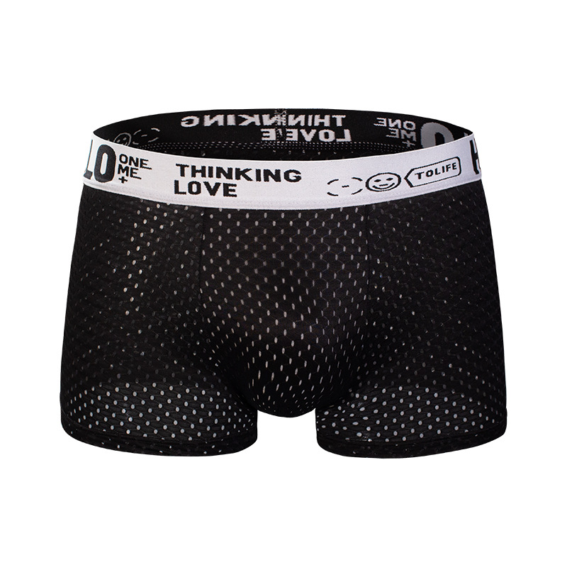 Hola, calzoncillos de hielo para hombre, pantalones de malla transpirables, pantalones de secado rápido, pantalones de entrepierna antibacterianos, pantalones cortos de cuatro cuartos para jóvenes.