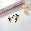 Retro enamel with bow, silver needle, earrings, new collection, wholesale, french style, Chanel style, silver 925 sample