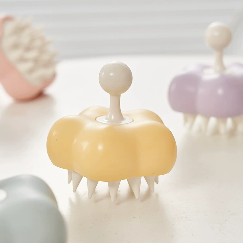 Shampoo Massage Brush Flower, PP+TPR, Compact 7.7×7.8 cm, Multicolor