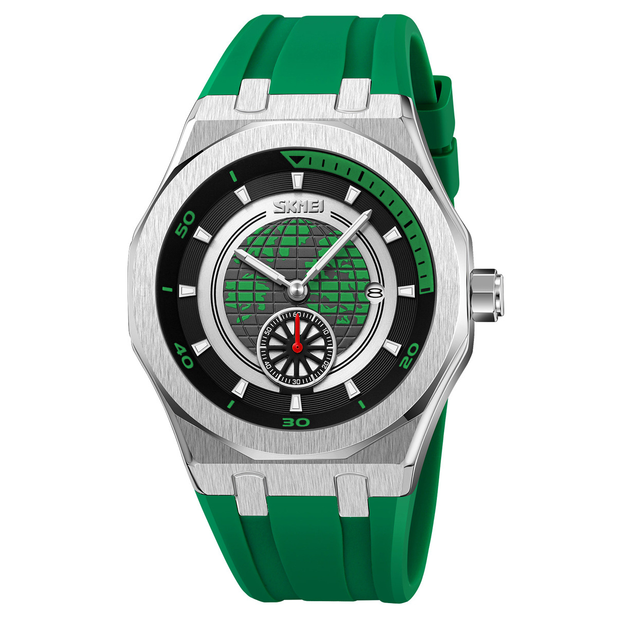 Fábrica directa para hombres reloj de pulsera de tierra naranja silicona correa de cuarzo impermeable al por mayor venta en caliente transfronteriza