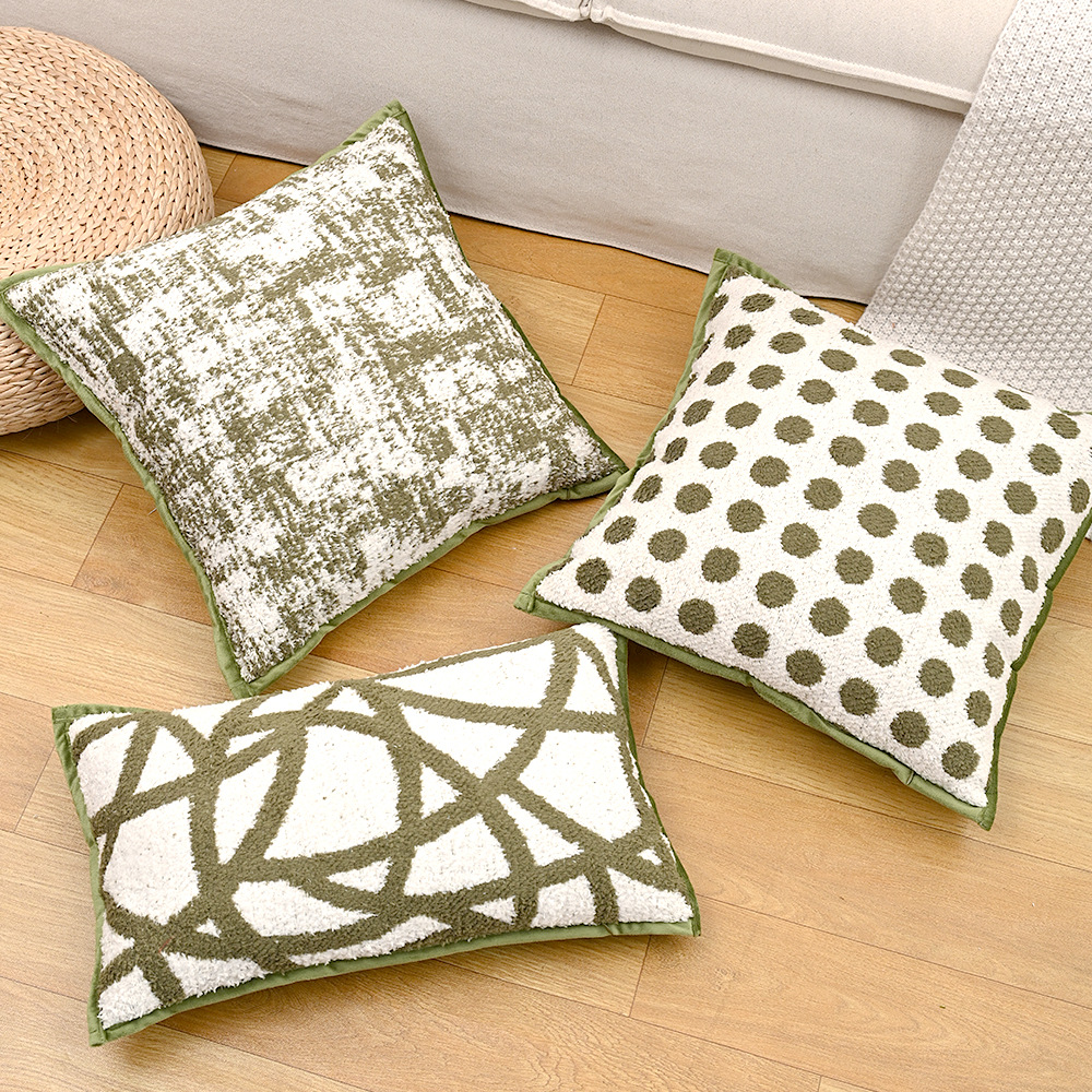 노르딕 라이트 고급 고급 녹색 골동품 베개 케이스 소파 백 쿠션 프랑스 복고풍 침대 거실 쿠션
