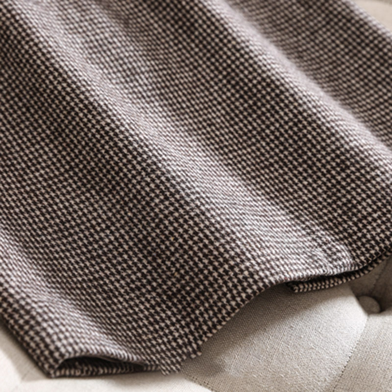 Chân váy nữ ca rô houndstooth cạp cao xẻ tà dáng ôm tôn dáng — Ca rô, Màu xám