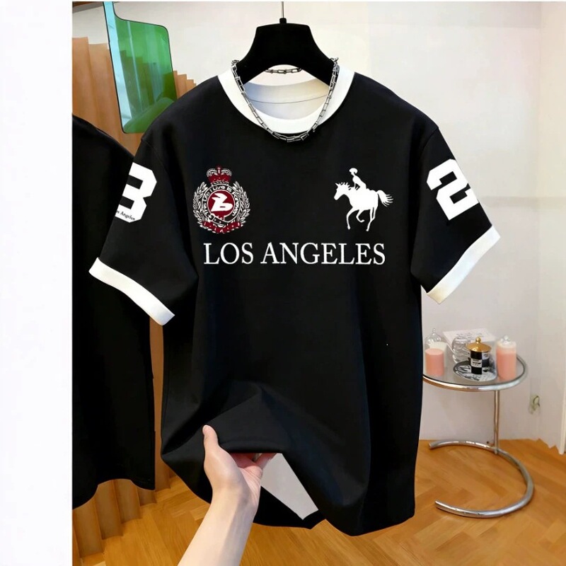 Cross-Border Summer Men's Fashion Trendy Slim-Fit Casual 3D Digital Print Short-Sleeve T-Shirt Top